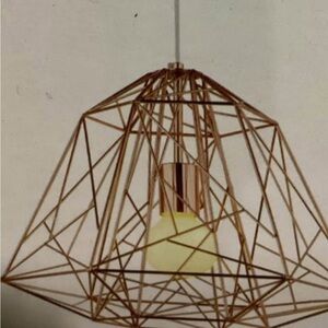 Geometric Gold Wire Pendant Light